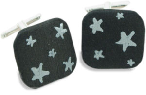 Stars Handpainted Silk Cufflinks