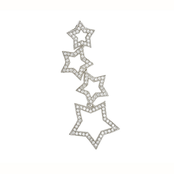 Stars Sterling Silver Pendant with CZ Stones