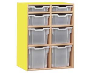 Static 8 variety tray coloured storage unit