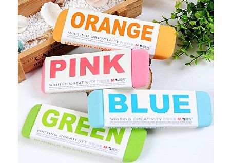 Stationery Island Erasers Cute Stationery Island Ultralarge Colourful Rubber Erasers (Orange, Green, Blue or Pink) (Pink)