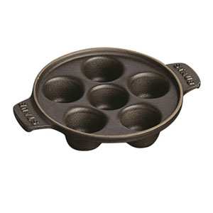 STAUB Frying Pan With Wooden Handles 24cm Black