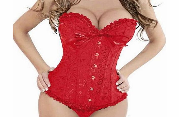 stay Brocade basques fully boned overbust lace up boned floral lace trim bustier corset sexy lingerie plu