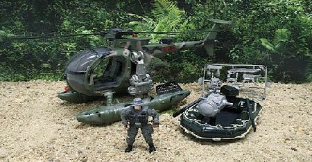 Stealth Force Soldier in Action Set - Helicopter