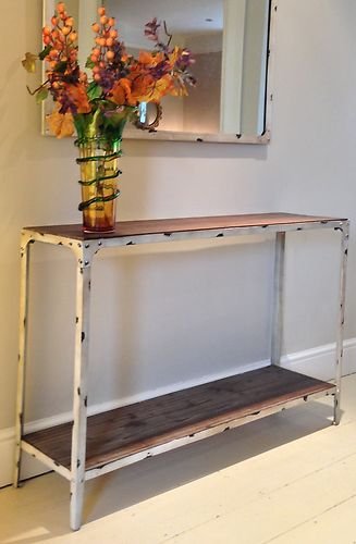 Console Table Urban Vintage Industrial Rustic (Antique White)