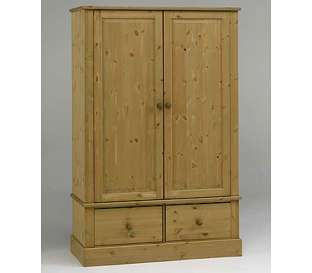 Steens Bourne Solid Pine 2 Door 2 Drawer Wardrobe