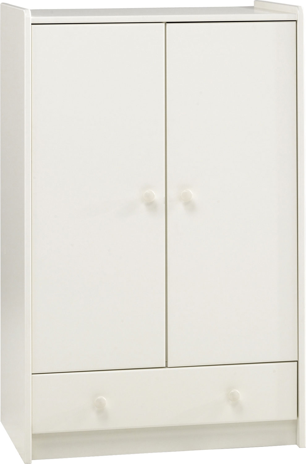 Steens for Kids White 2 Door 1 Drawer Low Wardrobe