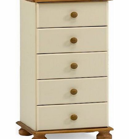 Steens Richmond Narrow Pine Chest of Drawers, Cream