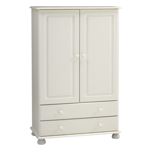 Steens Richmond White 2 Drawer 2 Door Wardrobe