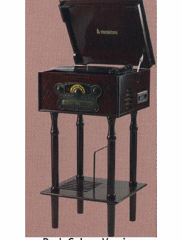 Steepletone Chichester 2 inc STAND (Chichester II) Nostalgic Retro Wooden Music Centre - Record Deck Turntable - CD Player - Cassette Deck - MW / FM Radio - Built in Speakers (Ultra Compact) Real Wood