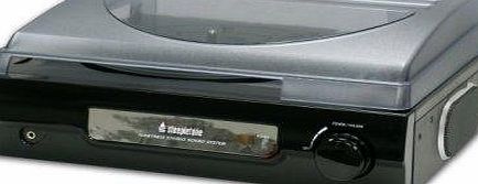 Steepletone ST918 3 Speed Record Player/Turntable - Black Model - New Improved Model - Built In Speakers - Plug In amp; Play