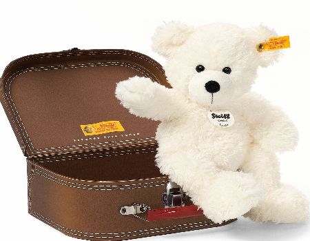 Steiff White Lotte Teddy Bear in Suitcase