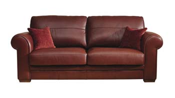 Ascot Leather 3 Seater Sofa in Delta Russet - Fast Delivery