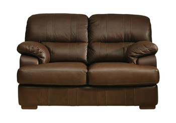 Buxton Leather 2 Seater Sofa in Delta Brown - Fast Delivery