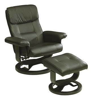 Steinhoff Furniture Debbie Relaxer Chair and Footstool in Black - Fast Delivery