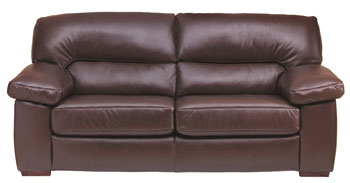 Steinhoff Furniture Lexington Leather 3 Seater Sofa in Corwood Chocolate - Fast Delivery