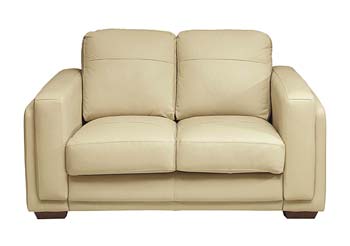 Lennox Leather 2 Seater Sofa in Morano Stone - Fast Delivery