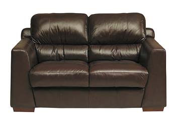 Sydney Leather 2 Seater Sofa in Morano Chocolate - Fast Delivery