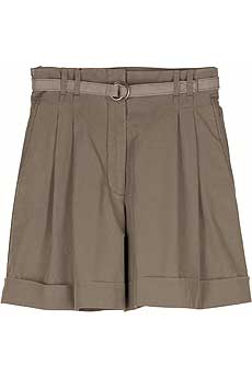 Cotton pleat-front shorts