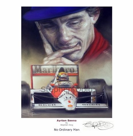 Stephen Doig Ayrton Senna , No Ordinary Man Limited Edition Fine Art Giclee Print by Stephen Doig. Only 294 copies.