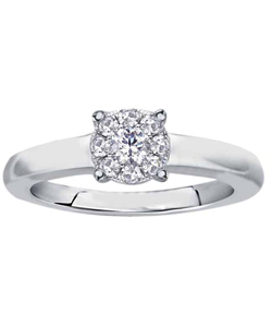 KitSound Sterling Silver 0.10ct Diamond Ring Solitaire