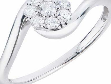 Sterling Silver 0.25ct Diamond Solitaire Twist