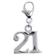 Sterling Silver 21 Charm