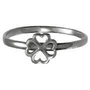 Sterling Silver 4 Leaf Clover Stacking Ring, Small