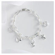STERLING SILVER 5 CHARM BRACELET