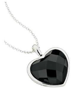 Sterling Silver Agate Heart Pendant