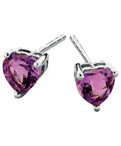 sterling Silver Amethyst February Birthstone Stud Earrings