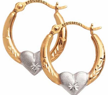 Sterling Silver and 9ct Bonded Gold Creoles