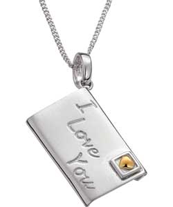Sterling Silver and 9ct Gold Love Letter Pendant
