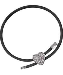 Sterling Silver and Cord Crystal Heart Stopper