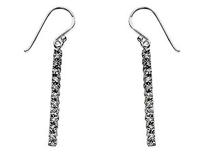 Sterling Silver And Crystal Skinny Bar Hook Wire