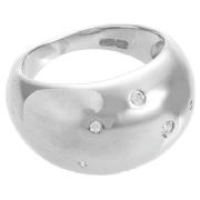 Sterling Silver and Cubic Zirconia Domed Ring,