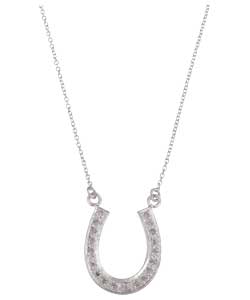 Sterling Silver and Cubic Zirconia Horseshoe Necklet