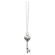 Sterling Silver And Diamond Key Pendant