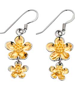 Sterling Silver and Gold Plated Buttercup Drop