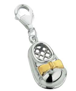 sterling Silver and Gold Plated Silver Baby Bootie Charm
