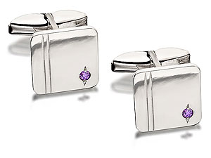 Sterling Silver And Tanzanite Cubic Zirconia