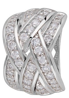 Sterling Silver and White Cubic Zirconia Russian