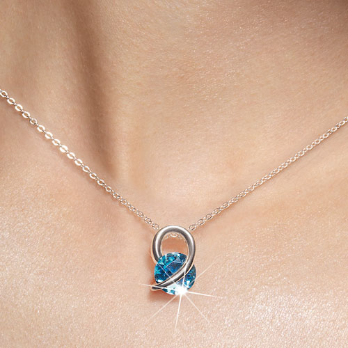 Sterling Silver Aqua Necklace