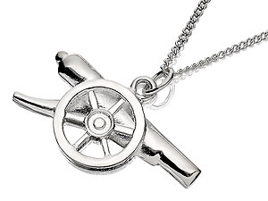Sterling Silver Arsenal FC Cannon Pendant And