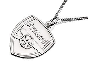 Sterling Silver Arsenal FC Crest Silver Pendant
