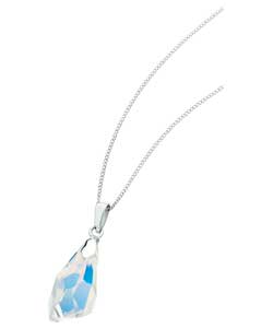 Sterling Silver Aurora Borealis Crystal Drop Pendant
