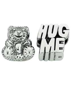 Silver Bear and Hug Me Charms