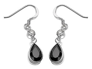 Sterling Silver Black And Clear Cubic Zirconia