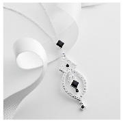 Silver Black and White Crystal Pendant