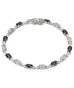 Sterling Silver Black and White Kisses Bracelet