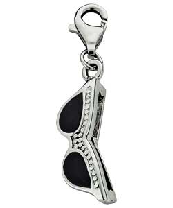 sterling Silver Black Enamel Sunglasses Charm